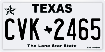 TX license plate CVK2465