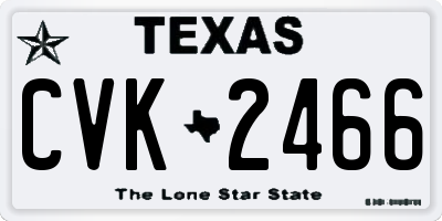 TX license plate CVK2466