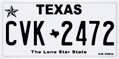 TX license plate CVK2472