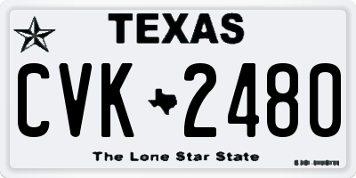 TX license plate CVK2480