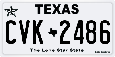 TX license plate CVK2486
