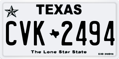 TX license plate CVK2494
