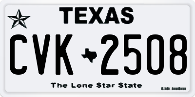 TX license plate CVK2508