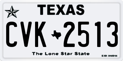TX license plate CVK2513