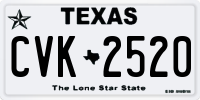 TX license plate CVK2520