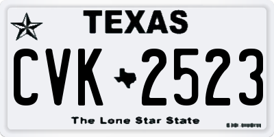 TX license plate CVK2523