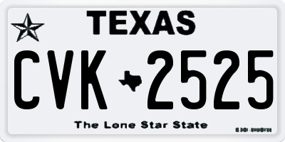 TX license plate CVK2525