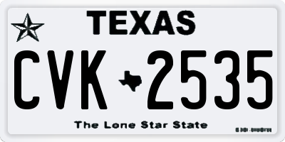 TX license plate CVK2535