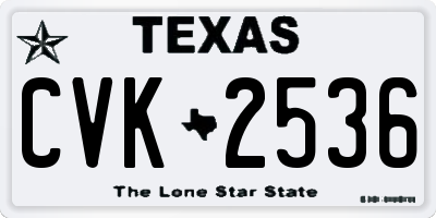 TX license plate CVK2536