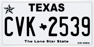 TX license plate CVK2539