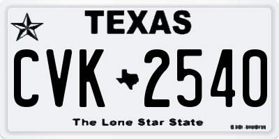 TX license plate CVK2540