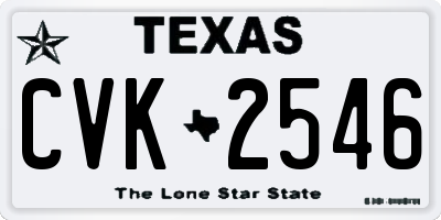TX license plate CVK2546