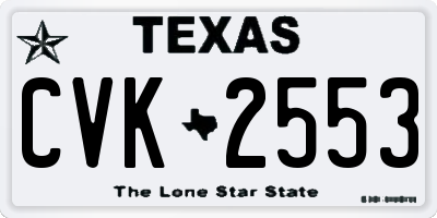 TX license plate CVK2553