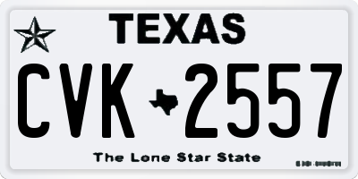 TX license plate CVK2557