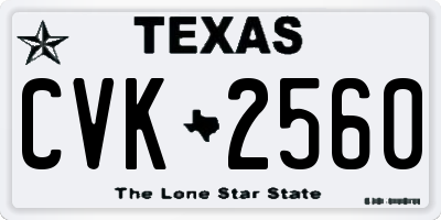 TX license plate CVK2560