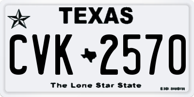 TX license plate CVK2570