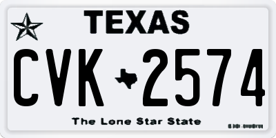 TX license plate CVK2574