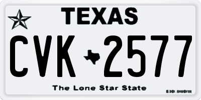 TX license plate CVK2577
