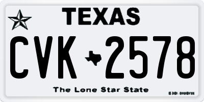 TX license plate CVK2578