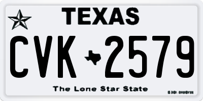 TX license plate CVK2579