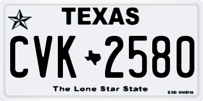 TX license plate CVK2580