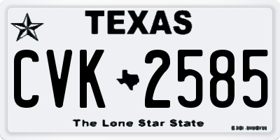 TX license plate CVK2585