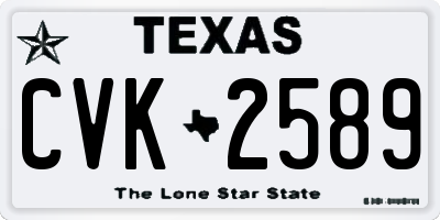 TX license plate CVK2589