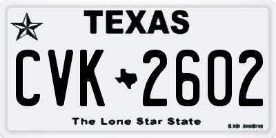 TX license plate CVK2602