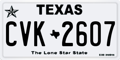 TX license plate CVK2607