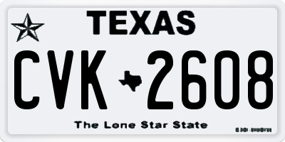TX license plate CVK2608