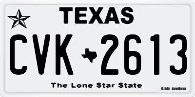 TX license plate CVK2613