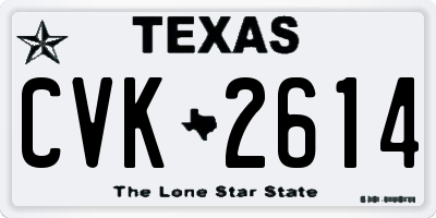 TX license plate CVK2614