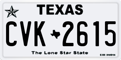 TX license plate CVK2615