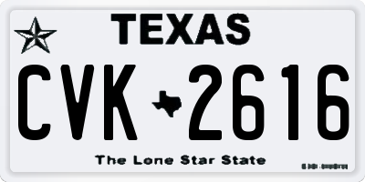 TX license plate CVK2616