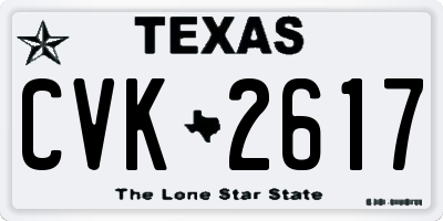 TX license plate CVK2617