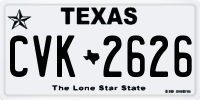 TX license plate CVK2626