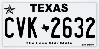 TX license plate CVK2632