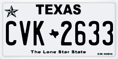 TX license plate CVK2633