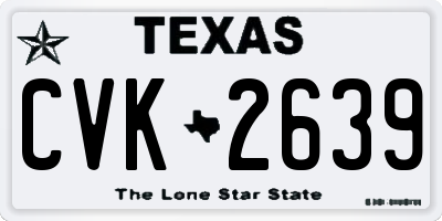 TX license plate CVK2639