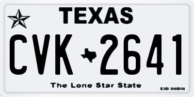 TX license plate CVK2641
