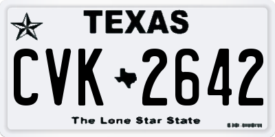 TX license plate CVK2642