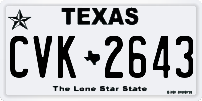TX license plate CVK2643