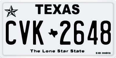 TX license plate CVK2648