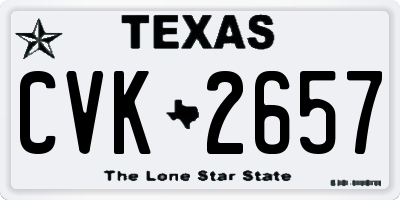 TX license plate CVK2657