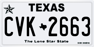 TX license plate CVK2663