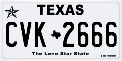 TX license plate CVK2666