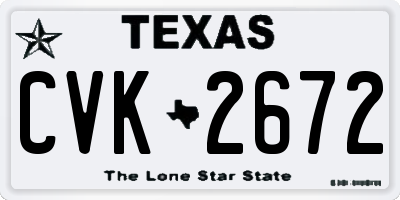 TX license plate CVK2672
