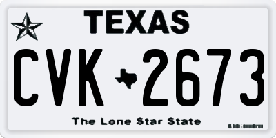 TX license plate CVK2673
