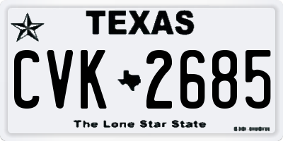TX license plate CVK2685
