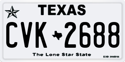 TX license plate CVK2688
